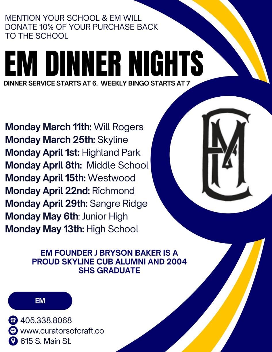 EM Dinner Nights Flyer